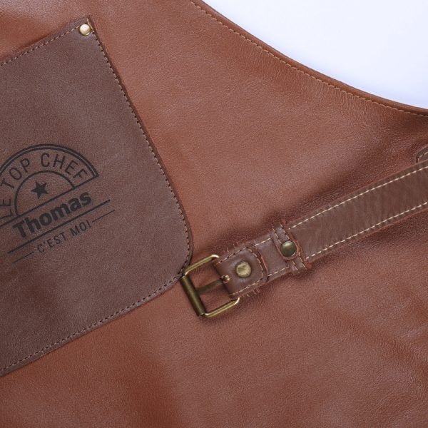 Tablier de cuisine personnalisé en cuir pour les chefs