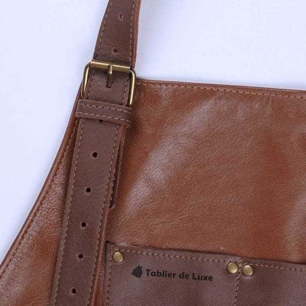 Tablier esthéticienne personnalisé en cuir