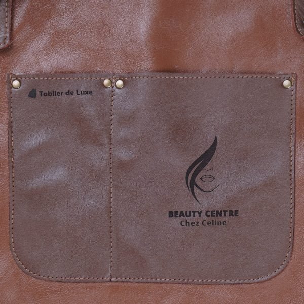 Tablier esthéticienne personnalisé en cuir