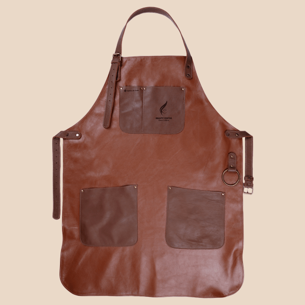 Tablier esthéticienne personnalisé en cuir